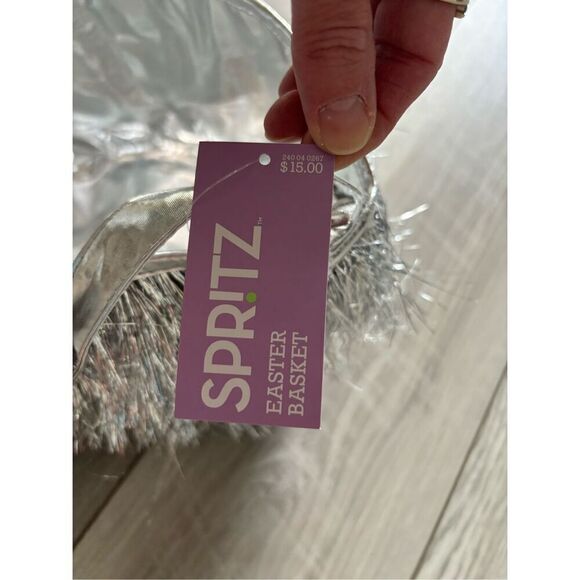 Target Spritz silver disco fringe Easter basket bag - Picture 8 of 9